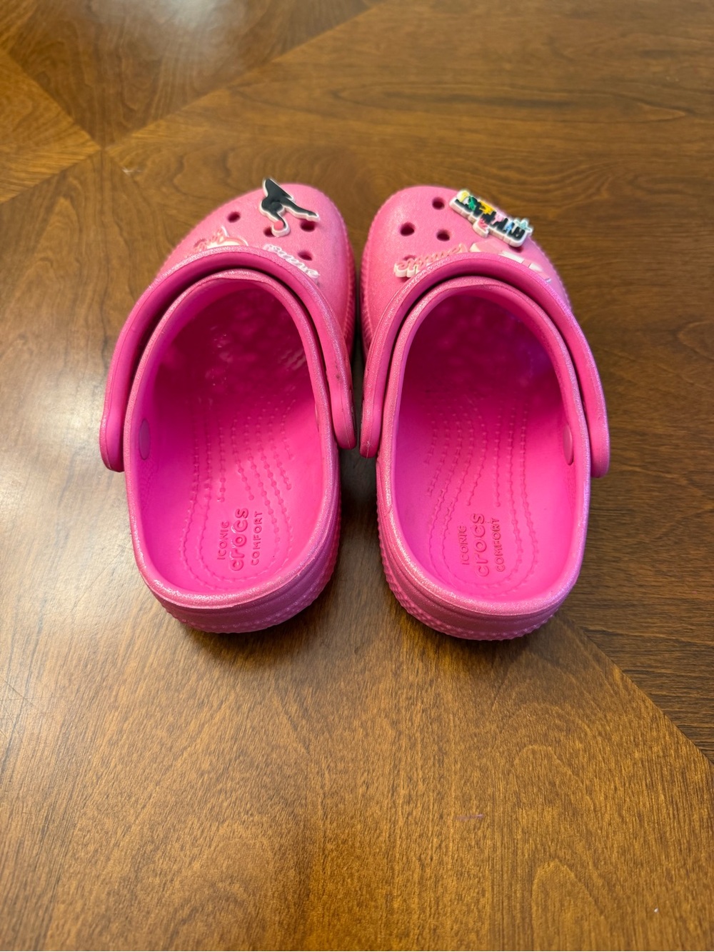CROCS Kids' Pink Clog Sandals with Decorative Charms - Picture 6 of 6